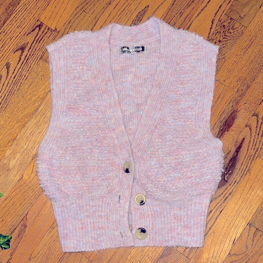 Urban outfitters Lavender Button-Up Sweater Vest